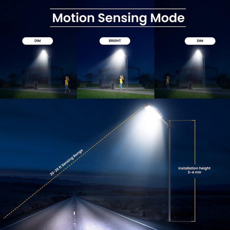  سنسور تشخیص حرکت چراغ های خیابانی خورشیدی مدل 300 وات پشت پنل 